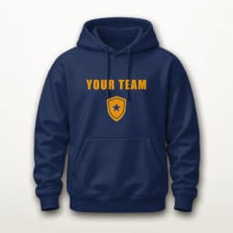Classic Pullover Hoodie – Navy & Orange