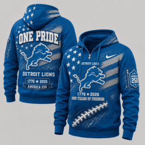 Detroit Lions 250 Years Of Freedom Half Zip Hoodie