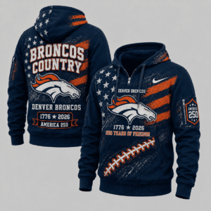 Denver Broncos 250 Years Of Freedom Half Zip Hoodie