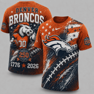 Denver Broncos 250 Years Of Freedom Exclusive T-shirt