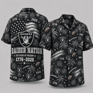 Las Vegas Raiders 250 Years Of Freedom Hawaiian Shirt