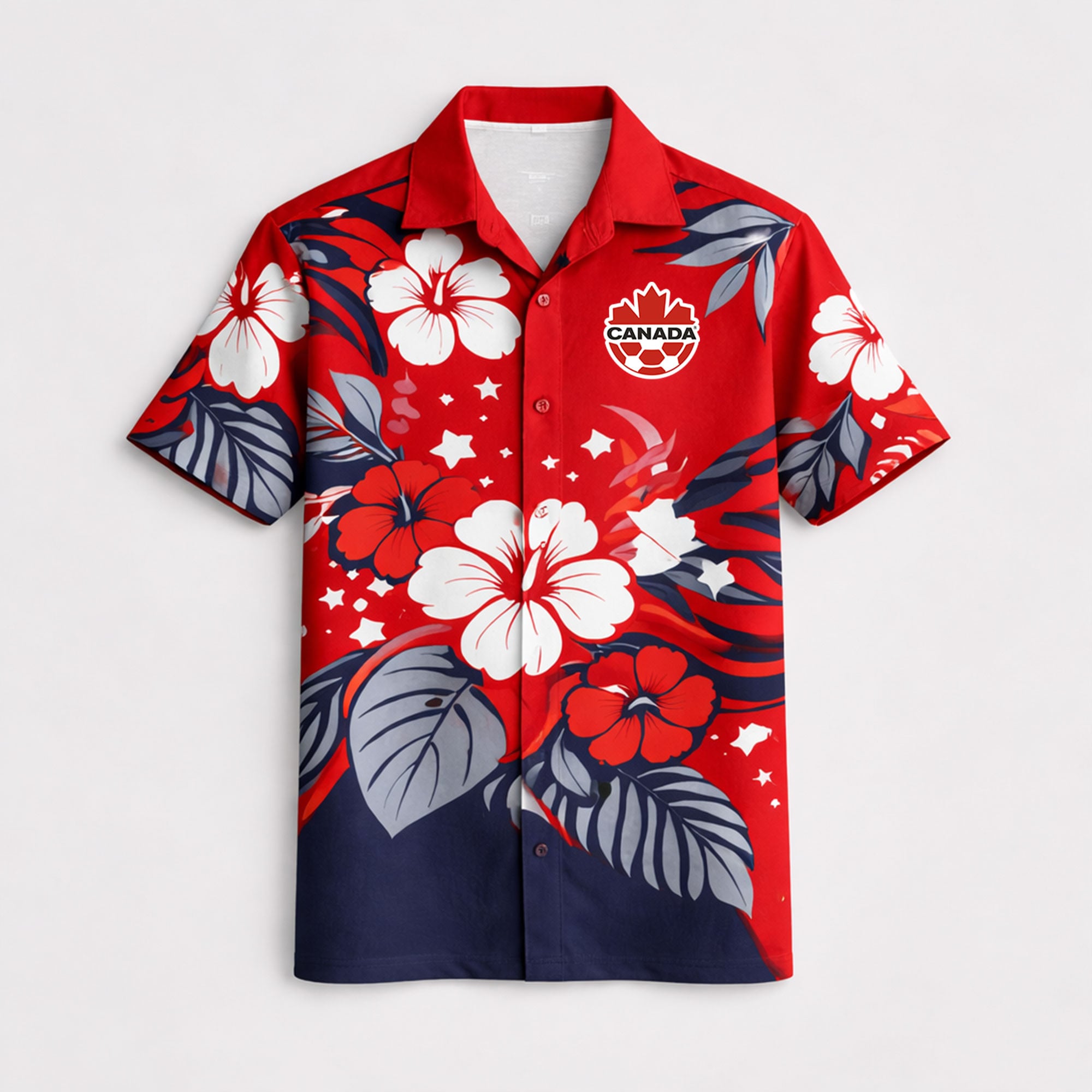 Canada World Cup 2026 Floral Hawaiian Shirt