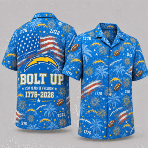 Los Angeles Chargers 250 Years Of Freedom Hawaiian Shirt