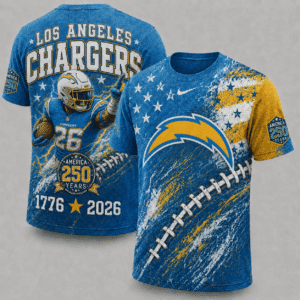 Los Angeles Chargers 250 Years Of Freedom Exclusive T-shirt