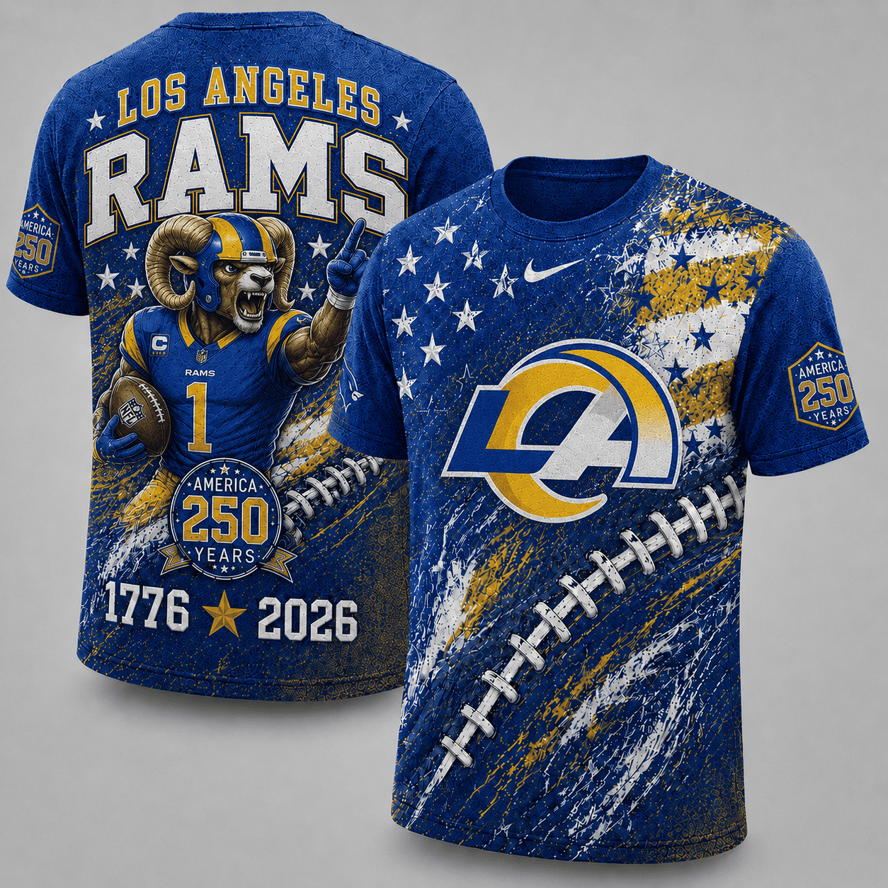 Los Angeles Rams 250 Years Of Freedom Exclusive T-shirt