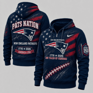 New England Patriots 250 Years Of Freedom Half Zip Hoodie