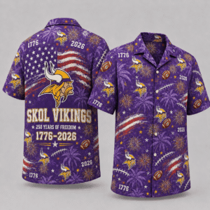 Minnesota Vikings 250 Years Of Freedom Hawaiian Shirt