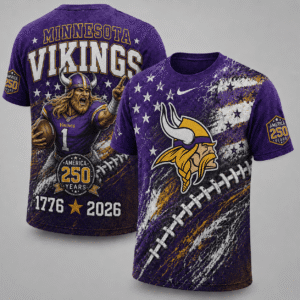 Minnesota Vikings 250 Years Of Freedom Exclusive T-shirt