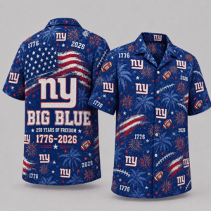 New York Giants 250 Years Of Freedom Hawaiian Shirt