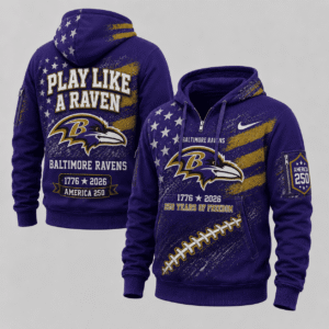 Baltimore Ravens 250 Years Of Freedom Half Zip Hoodie