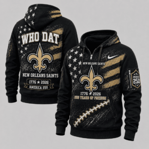 New Orleans Saints 250 Years Of Freedom Half Zip Hoodie