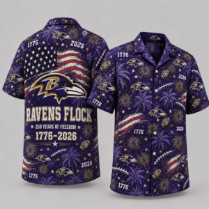 Baltimore Ravens 250 Years Of Freedom Hawaiian Shirt