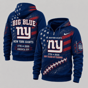 New York Giants 250 Years Of Freedom Half Zip Hoodie