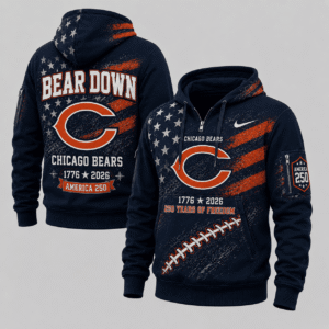 Chicago Bears 250 Years Of Freedom Half Zip Hoodie
