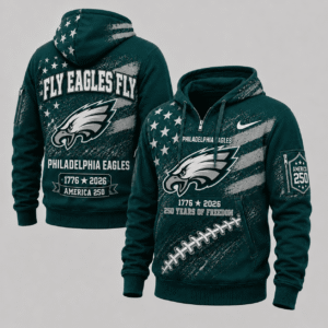 Philadelphia Eagles 250 Years Of Freedom Half Zip Hoodie