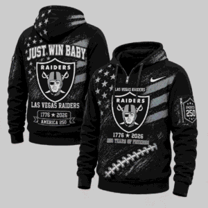 Las Vegas Raiders 250 Years Of Freedom Half Zip Hoodie