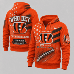 Cincinnati Bengals 250 Years Of Freedom Half Zip Hoodie