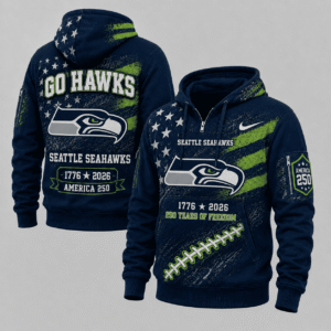 Seattle Seahawks 250 Years Of Freedom Half Zip Hoodie