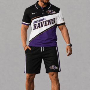 Baltimore Ravens Polo Shirt And Short Set