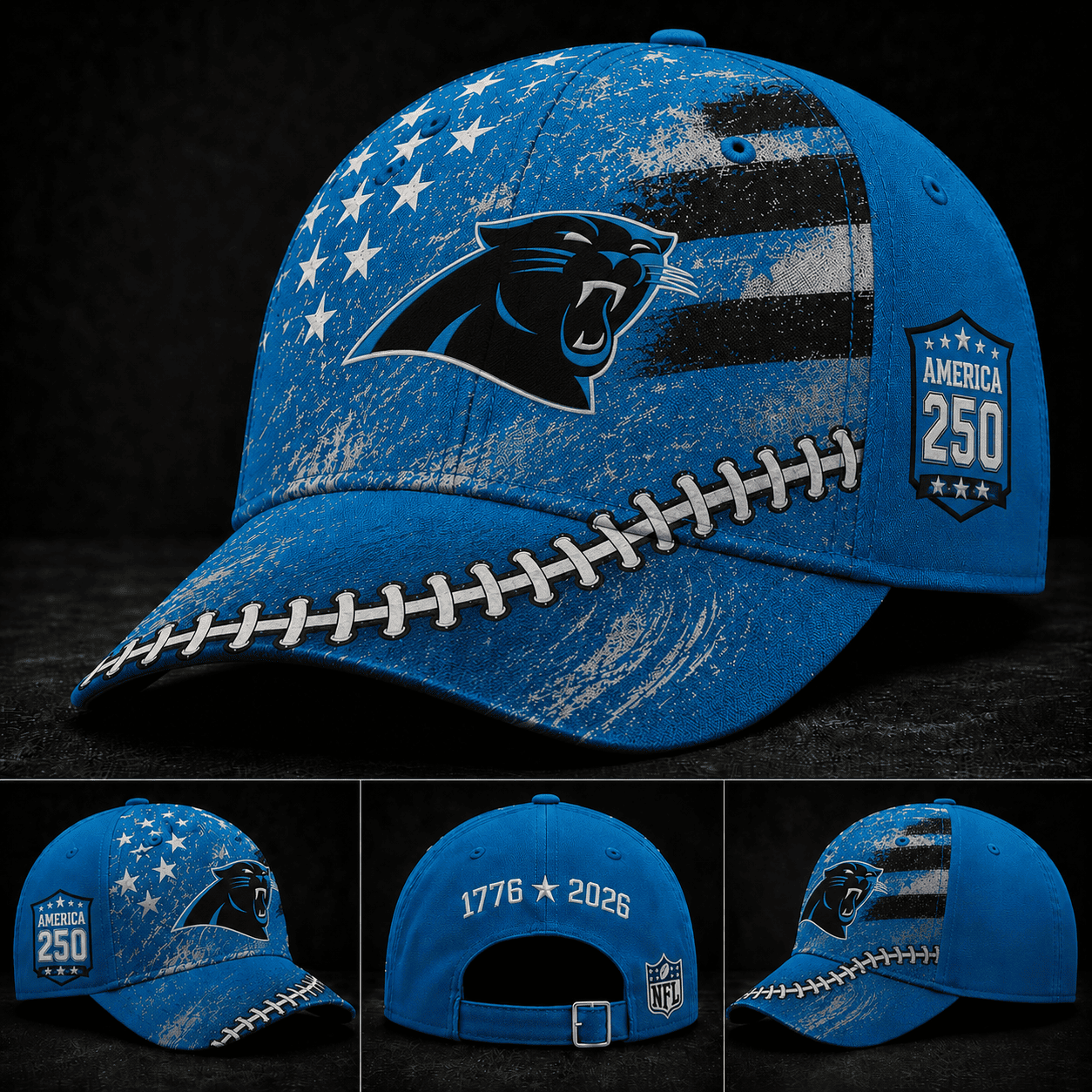 Carolina Panthers 250 Years Of Freedom Football Cap