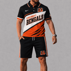 Cincinnati Bengals Polo Shirt And Short Set