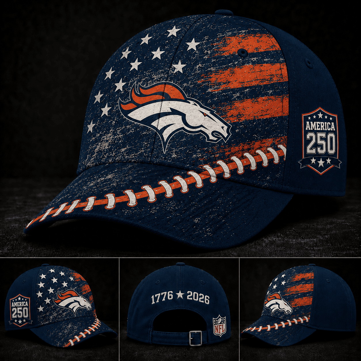Denver Broncos 250 Years Of Freedom Football Cap