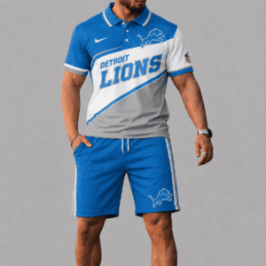 Detroit Lions Polo Shirt And Short Set