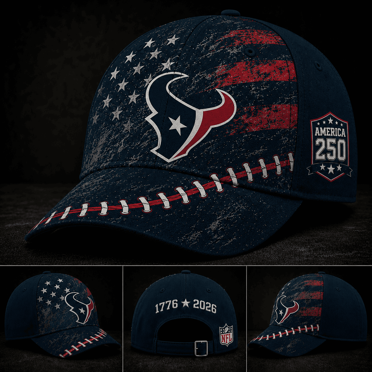 Houston Texans 250 Years Of Freedom Football Cap