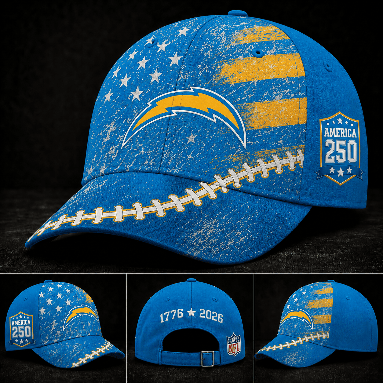 Los Angeles Chargers 250 Years Of Freedom Football Cap
