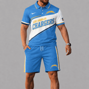 Los Angeles Chargers Polo Shirt And Short Set
