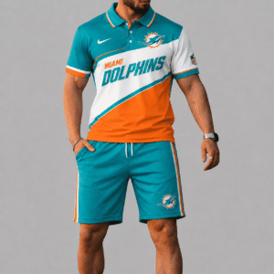 Miami Dolphins Polo Shirt And Short Set