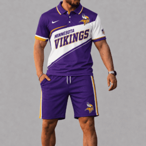 Minnesota Vikings Polo Shirt And Short Set