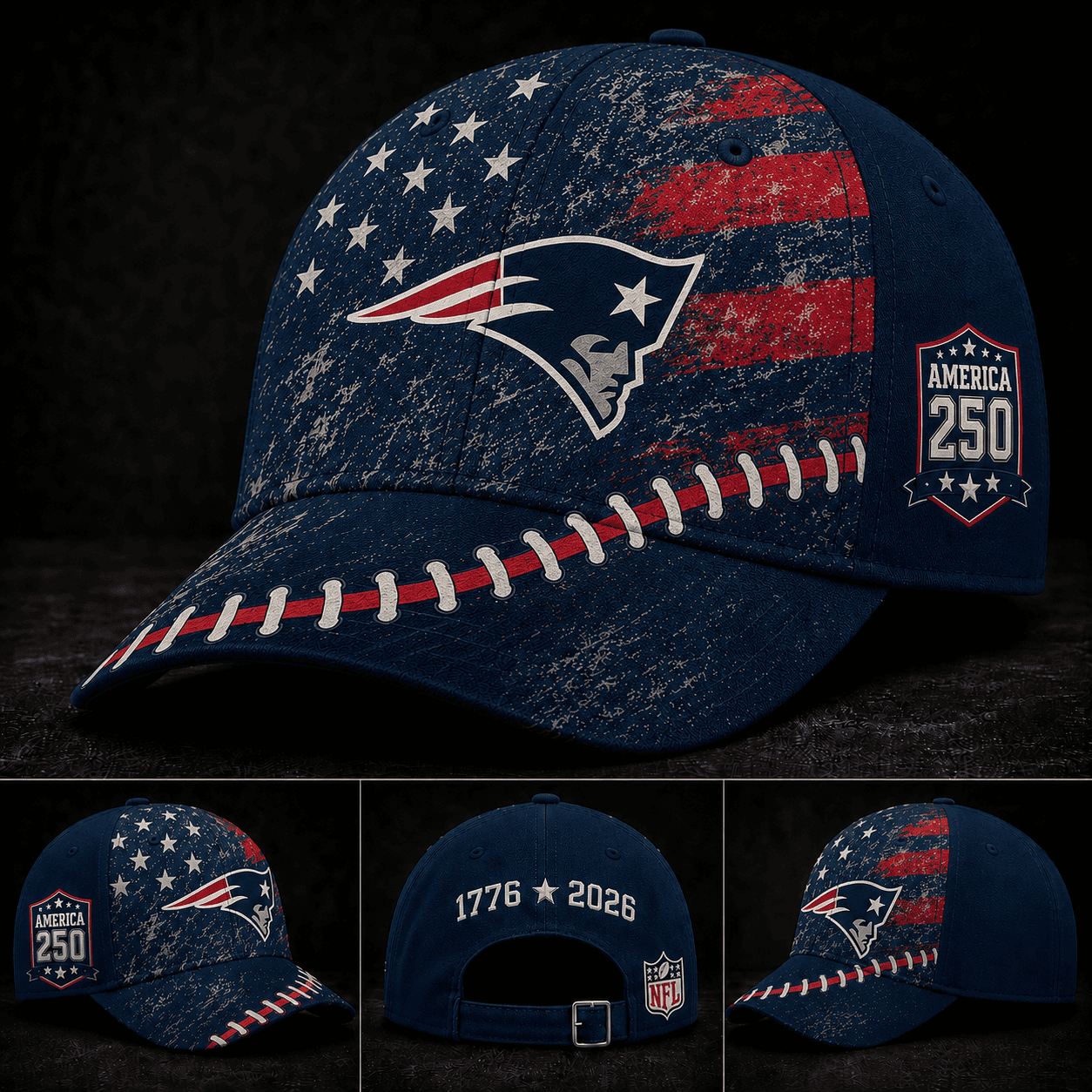 New England Patriots 250 Years Of Freedom Football Cap