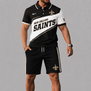 New Orleans Saints Polo Shirt And Short Set
