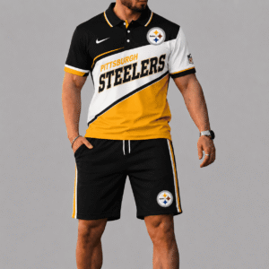 Pittsburgh Steelers Polo Shirt And Short Set