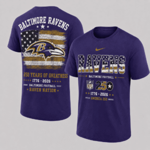 Baltimore Ravens 250 Years Of Freedom T-shirt