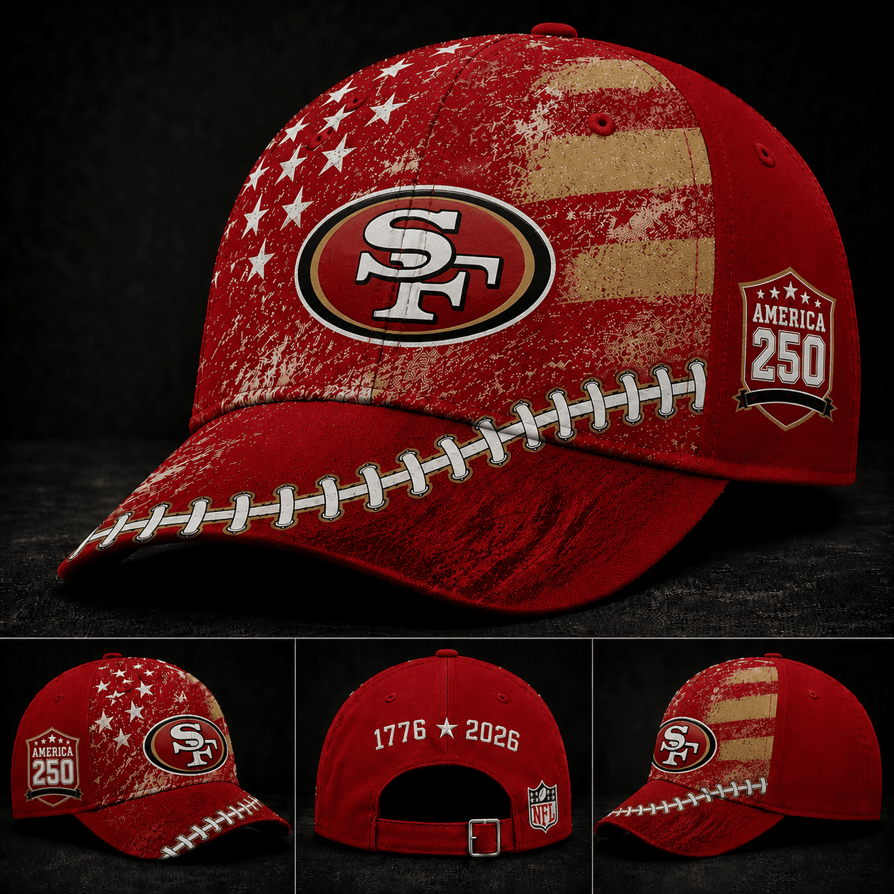 San Francisco 49ers 250 Years Of Freedom Football Cap