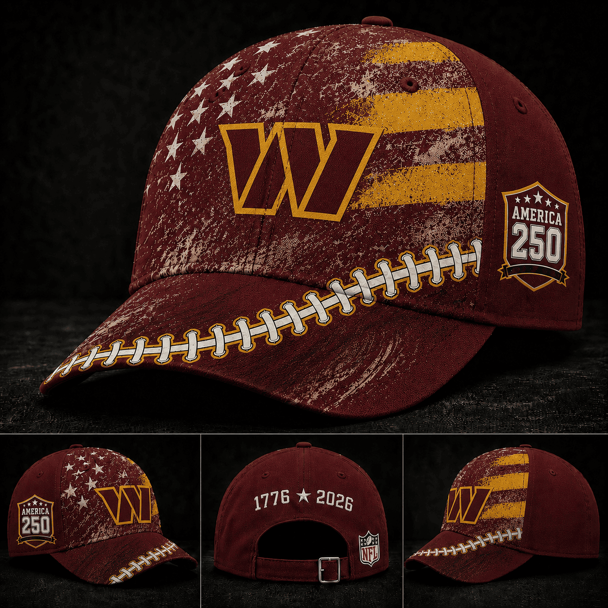 Washington Commanders 250 Years Of Freedom Football Cap